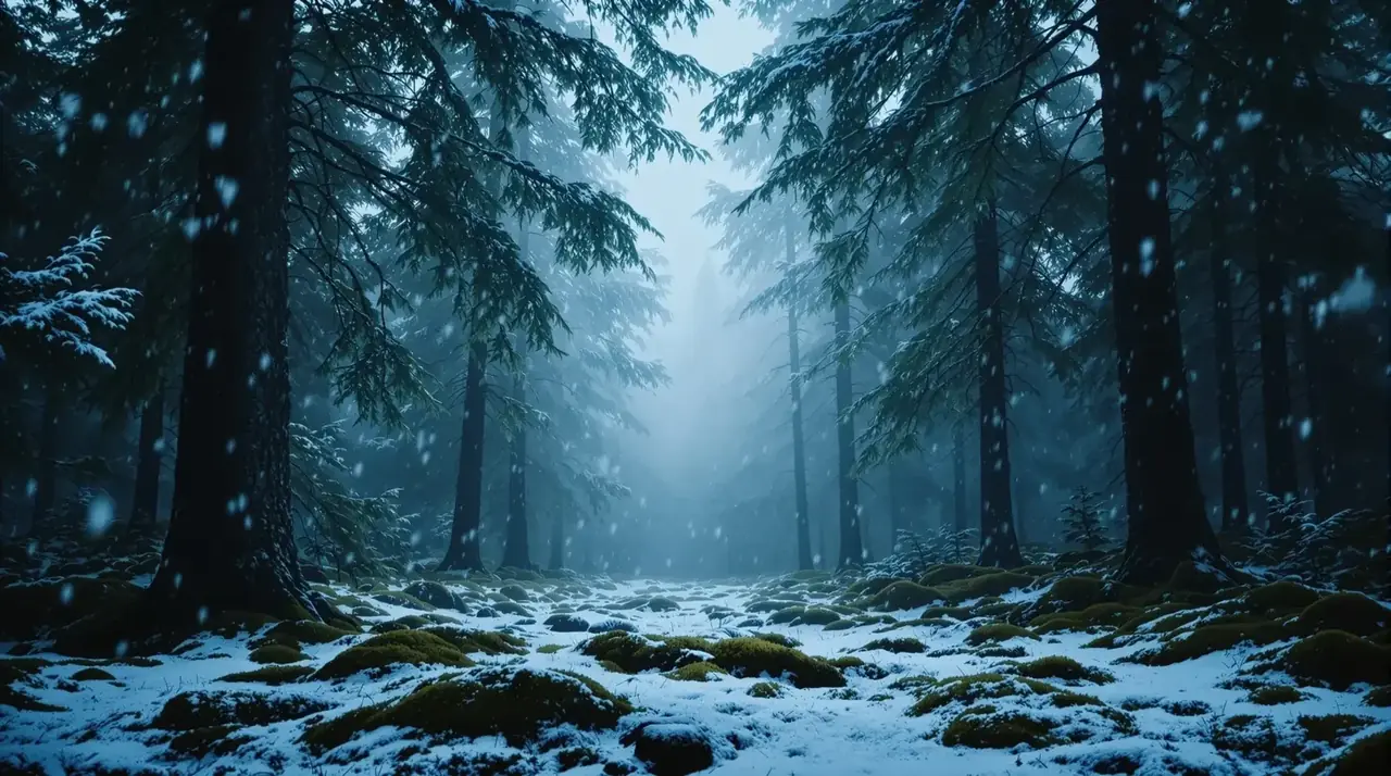 松间雪落柚子影视冬季雪林剧照